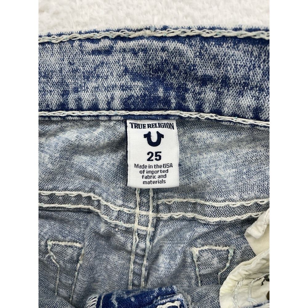 True‎ Religion Jeans Womens 25 Casey Skinny Denim Blue Acid Wash Zip Pants 25x30 - Picture 6 of 9
